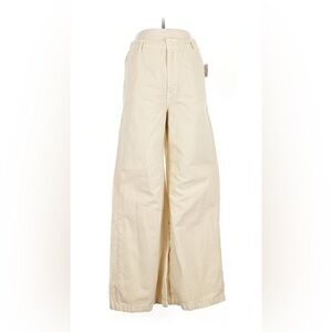 Free People Wide-Leg Cream Trouser Chino Pants with Patch Pockets